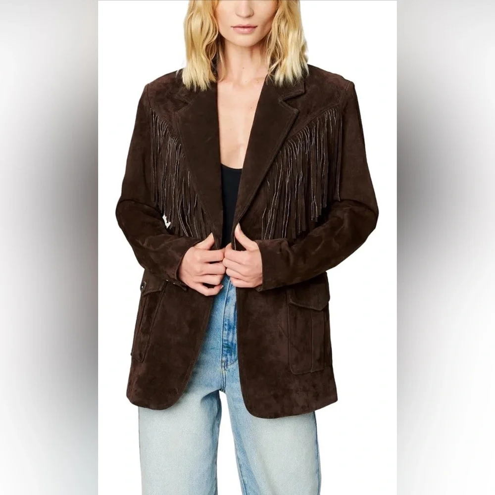 BLANK NYC Womens Luxury Oversized Blazer with Pockets, Chocolate Souffle - Picture 1 of 11